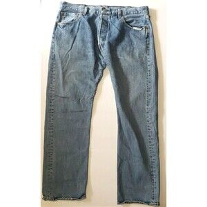 Levis 501 Jeans Mens 38x32 Blue Straight Original Button Fly Med Wash Denim